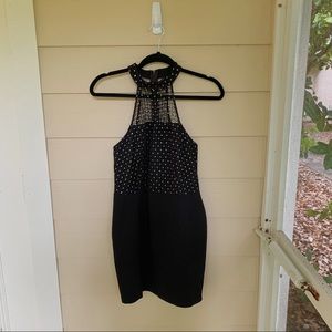 Black Mesh Mini Dress